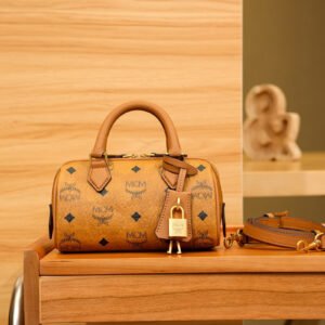 MCM Classic Visetos Series Mini Boston Bags