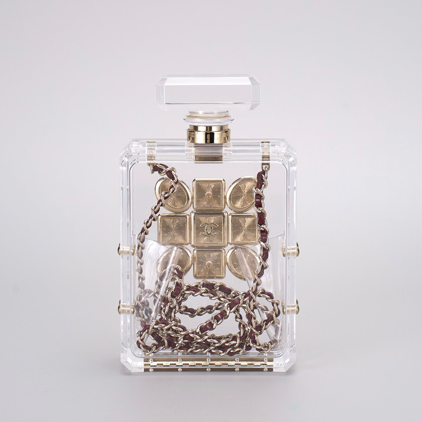 Chanel transparent acrylic perfume bottle bag - ultra limited iridescent collectible evening bag - ZP grade - 图片 3