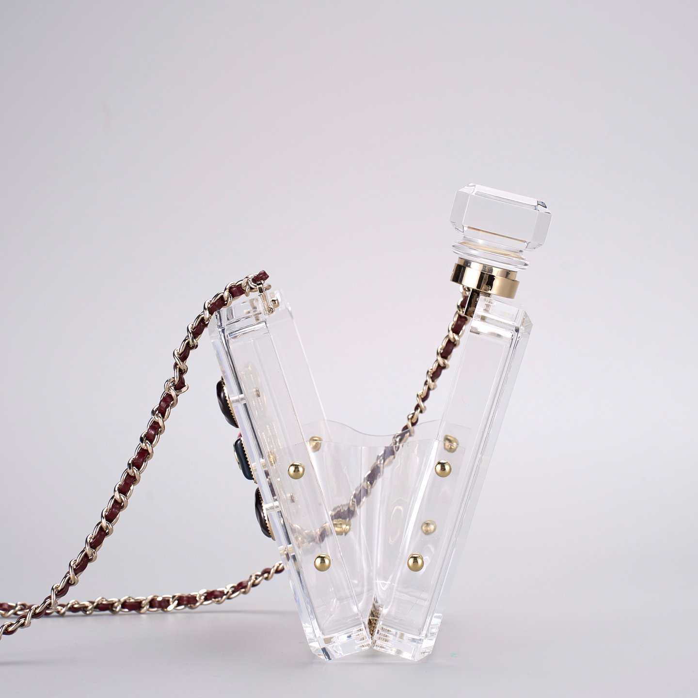 Chanel transparent acrylic perfume bottle bag - ultra limited iridescent collectible evening bag - ZP grade - 图片 4