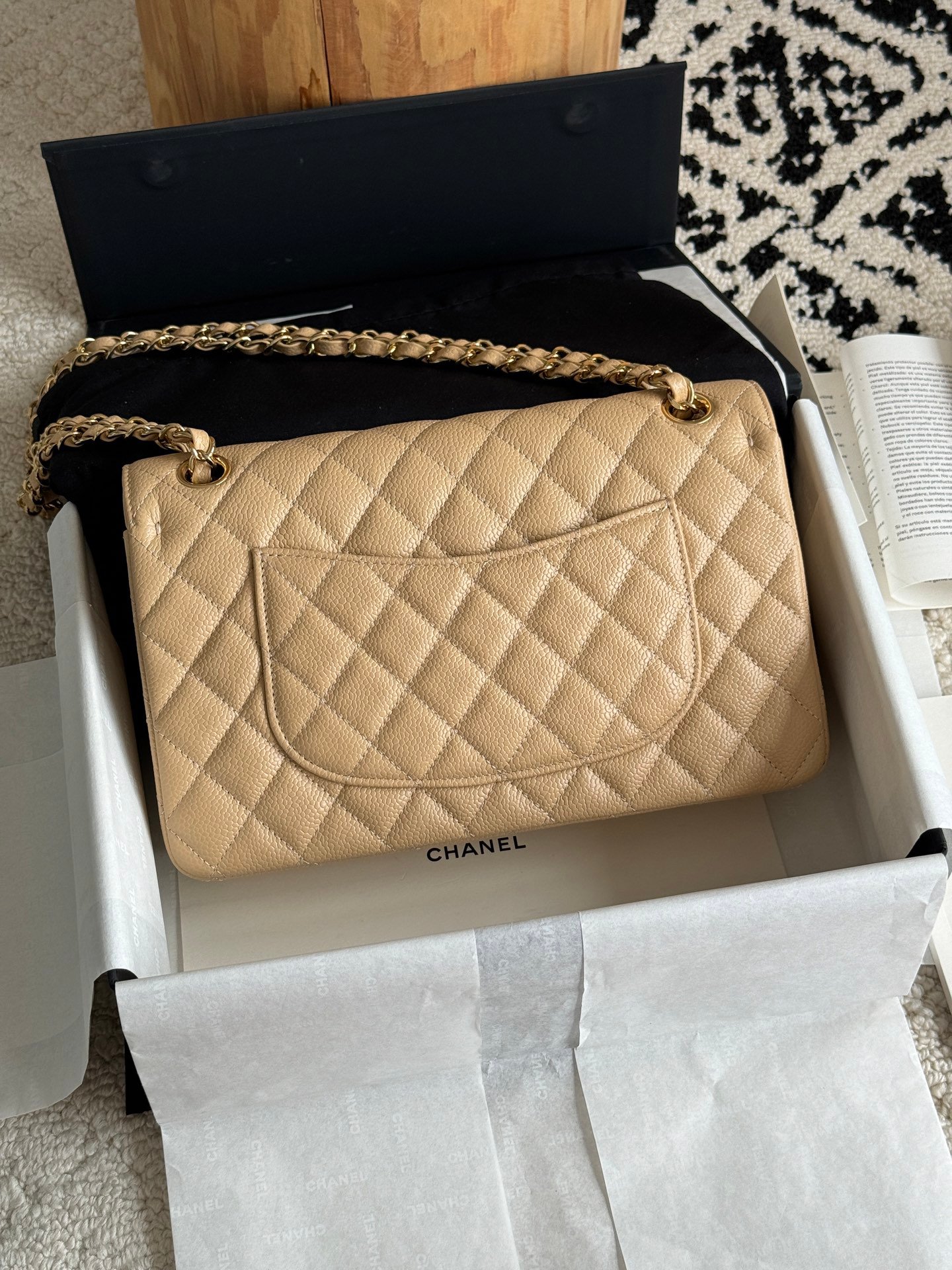 CHANEL CUF SERIES Lychee Pattern Classic Ball Bra Underwear Bag - 图片 5