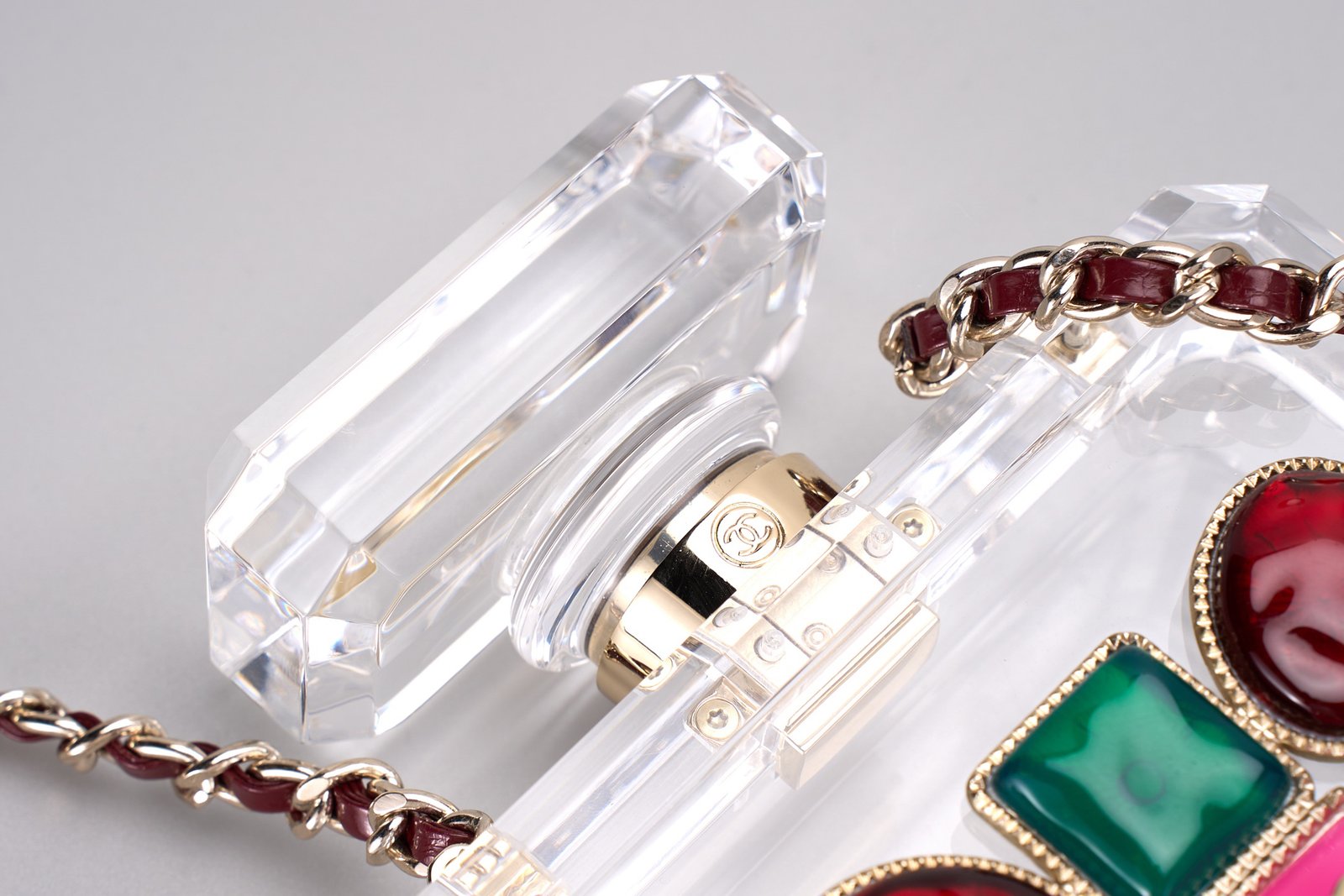 Chanel transparent acrylic perfume bottle bag - ultra limited iridescent collectible evening bag - ZP grade - 图片 6