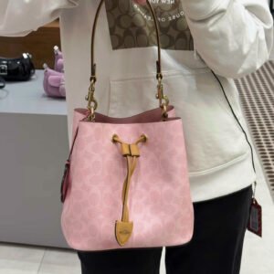 Channel stock highest version CEA23 cherry blossom powder Coach bucket bag