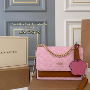 COACH Klare Valentine's Day pink Limited Chain organ bag with cherry blossom pendant