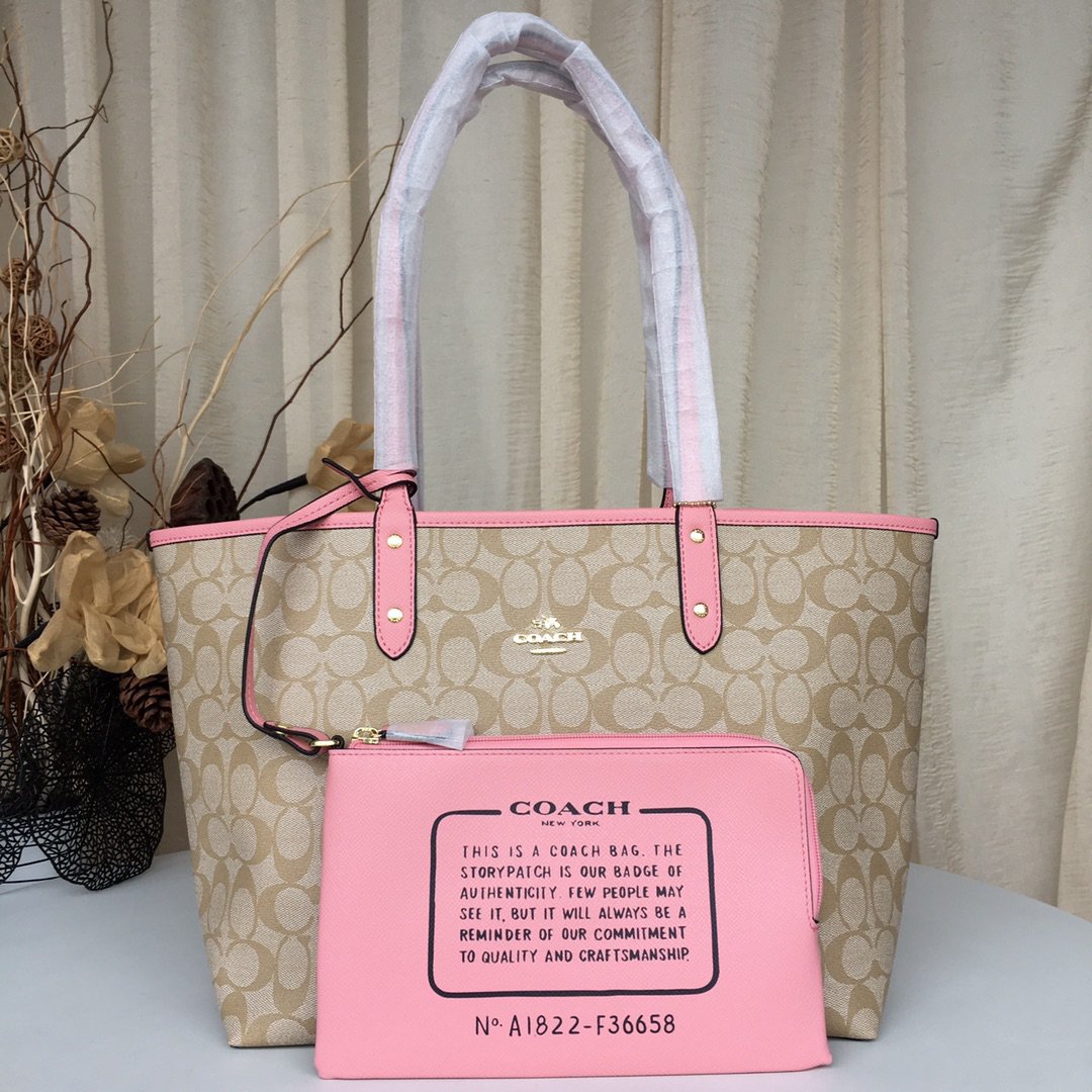 Official website version of the latest color mother shopping bag double bread Coach