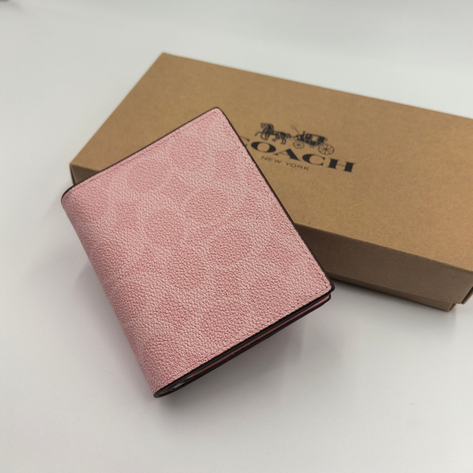 COACH CW789 new fabric half fold purse pink - 图片 3