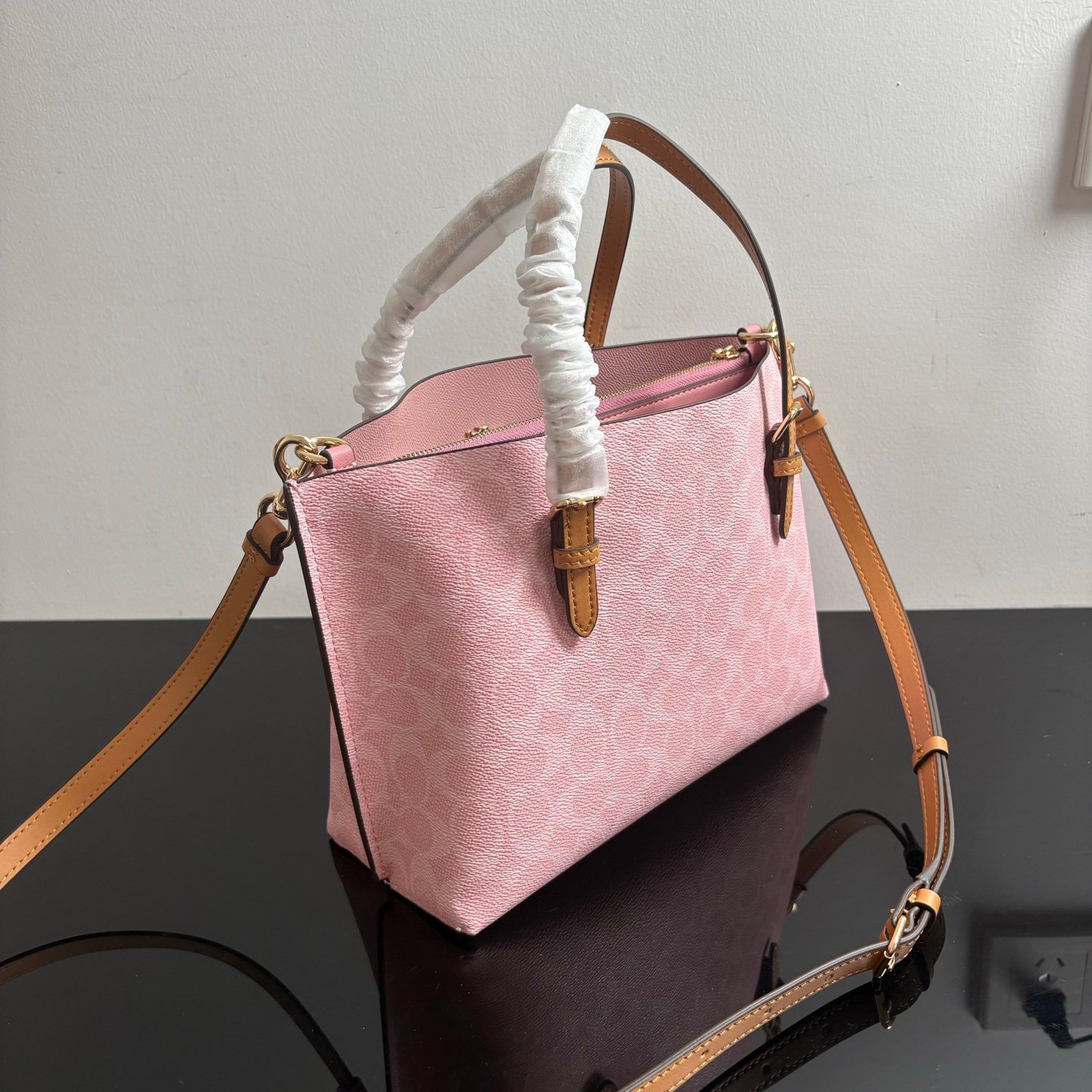 COACH Coach Ole Lady classic logo old flower MOLLIE 25 tote bag handbag crossbody bag - 图片 5