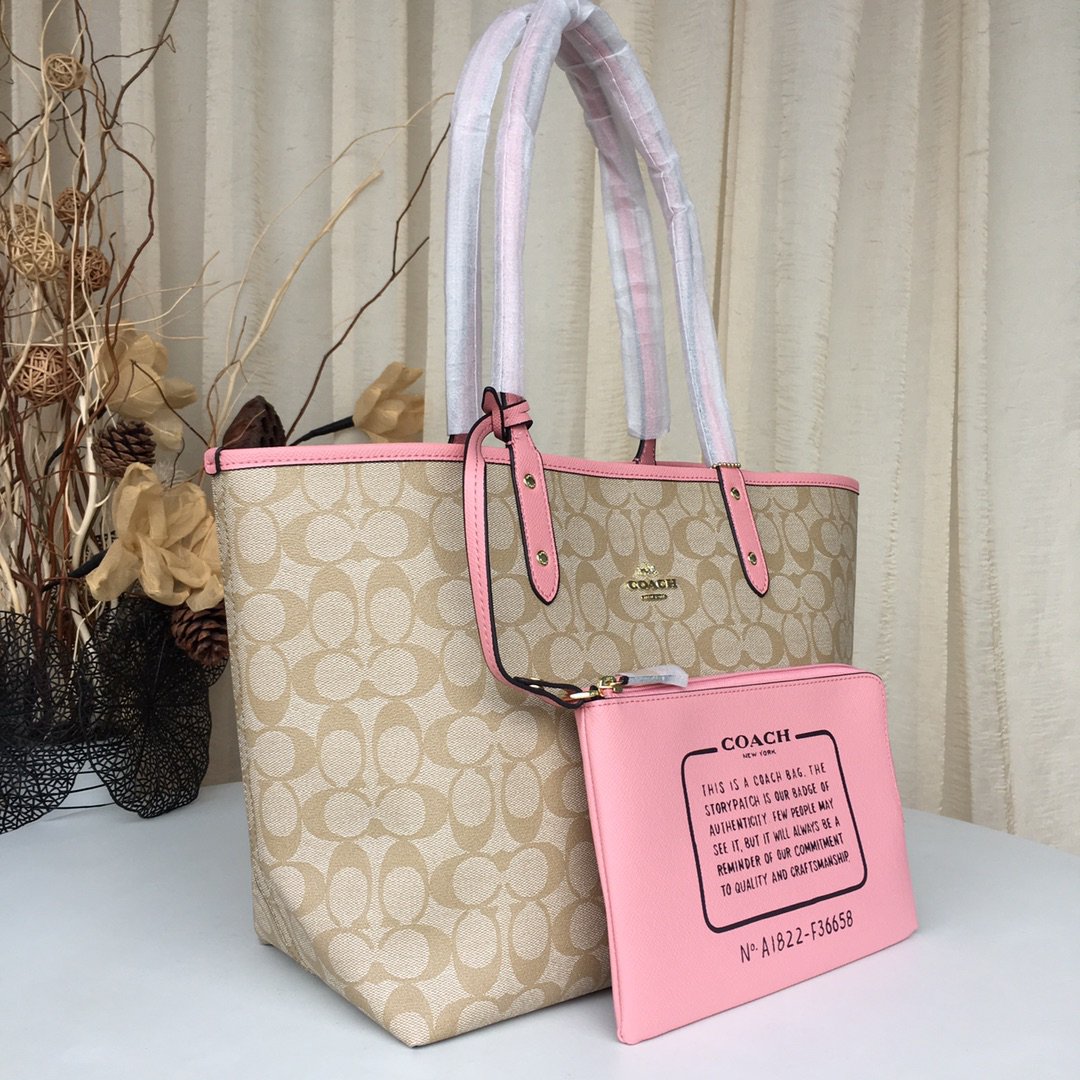 Official website version of the latest color mother shopping bag double bread Coach - 图片 4