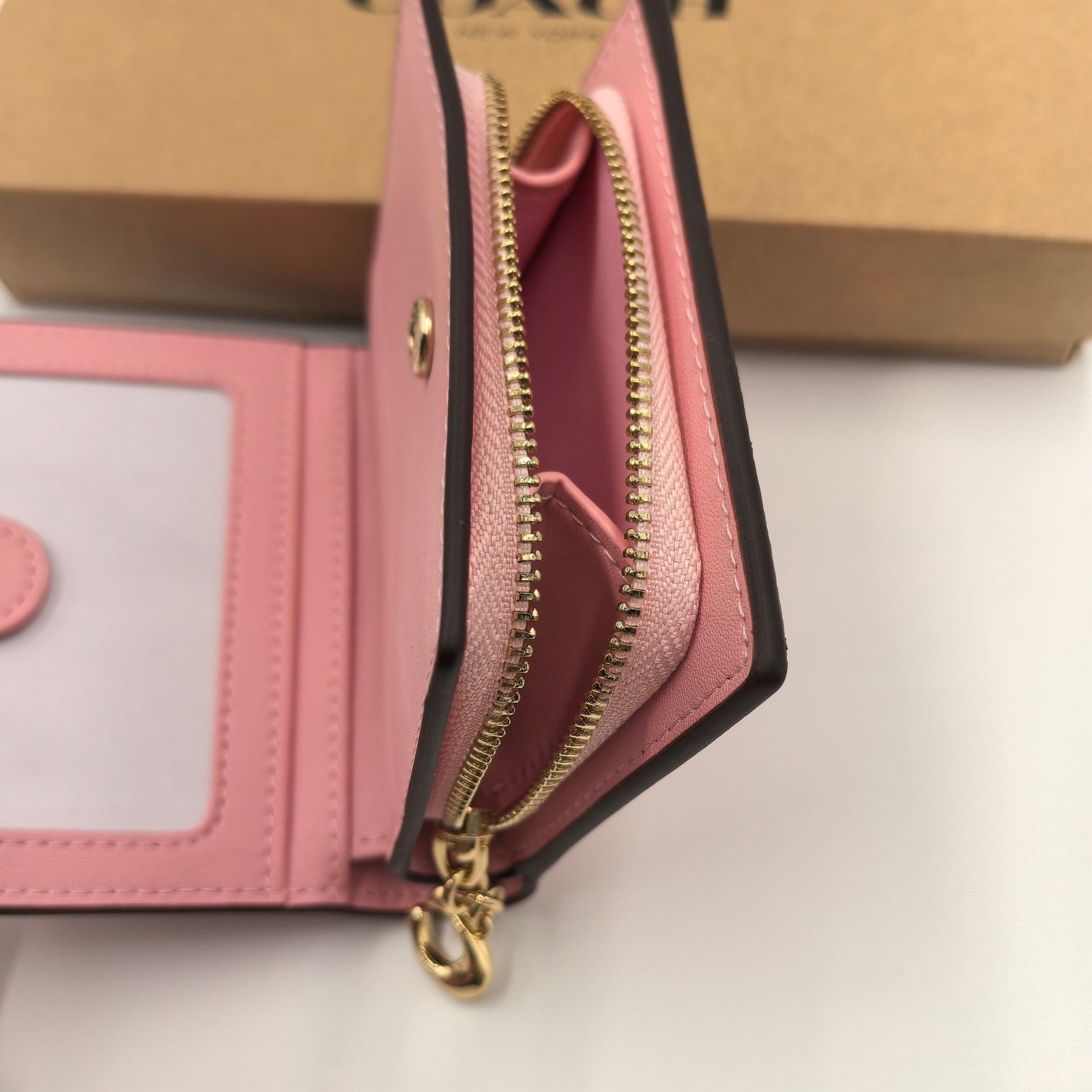 COACH CW789 new fabric half fold purse pink - 图片 6