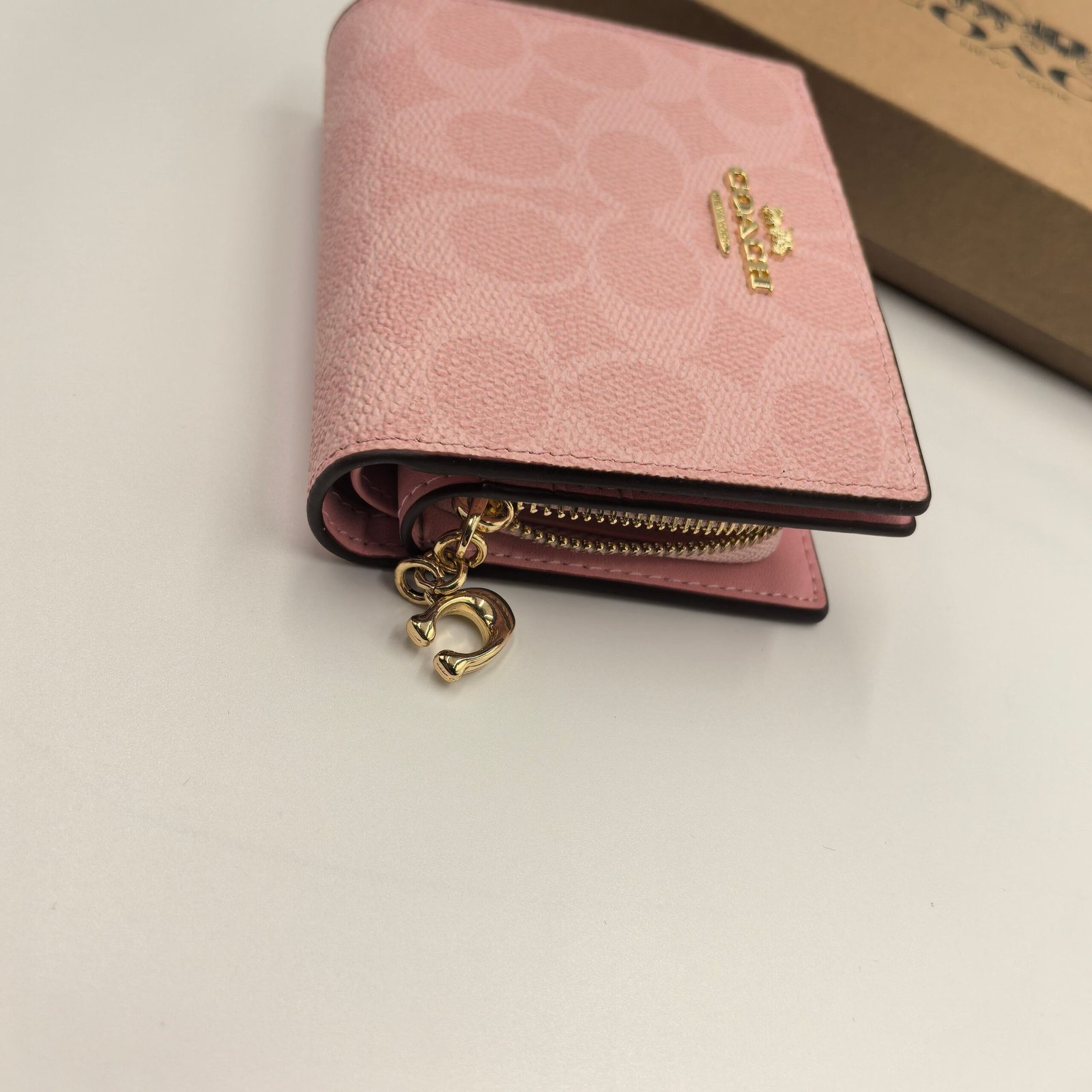 COACH CW789 new fabric half fold purse pink - 图片 7