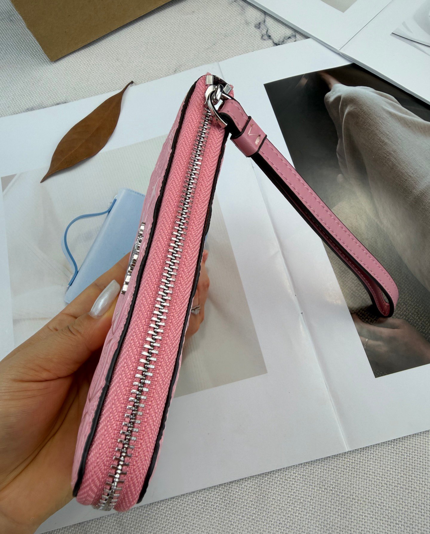 COACH CP483 pink patent embossed change handbag - 图片 8