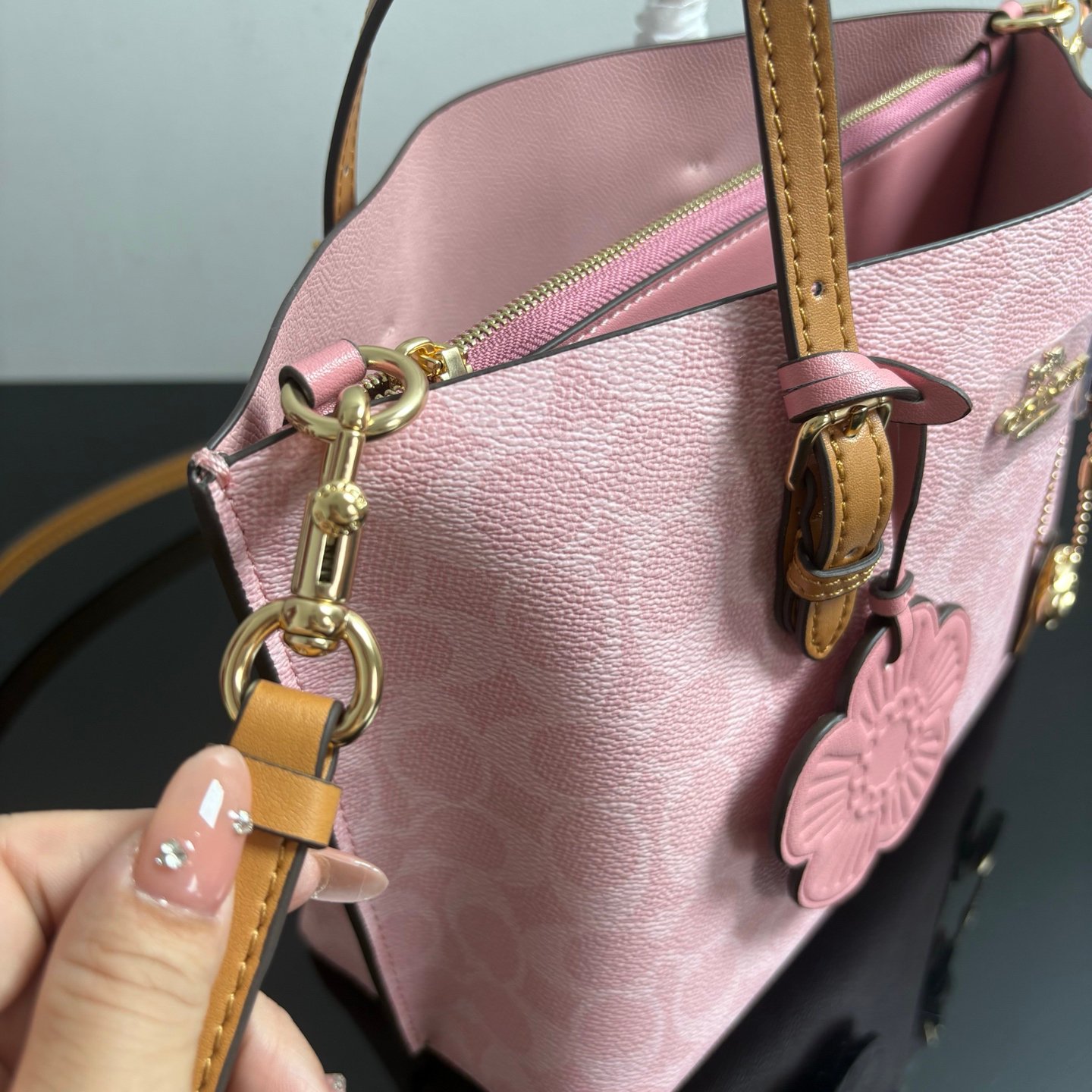 COACH Coach Ole Lady classic logo old flower MOLLIE 25 tote bag handbag crossbody bag - 图片 9