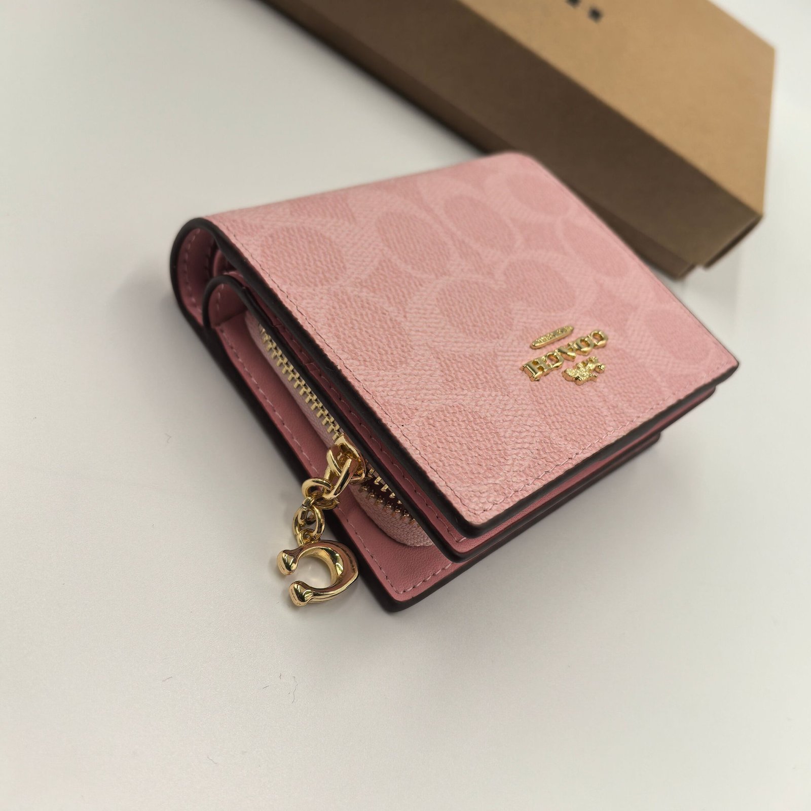 COACH CW789 new fabric half fold purse pink - 图片 9