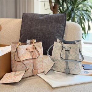 2026 New Rowan Bucket Bag, Rainbow Fortune Bucket, Shoulder & Crossbody Bag, Large Capacity Commuter Drawstring Tote Bag