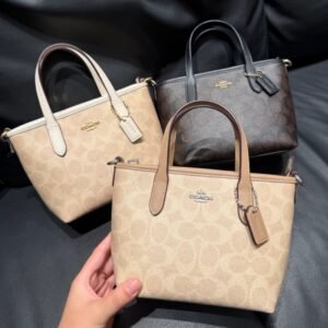 New Arrival of Coach Classic Monogram City15 Mini Tote Bag, High-Quality Version, Handheld Basket Style Crossbody Shoulder Bag for Women