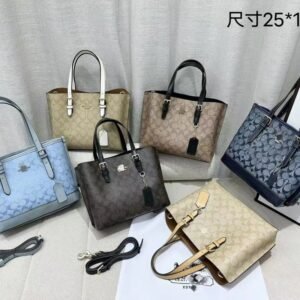 Coach women's bag, C family Mollie 25 Signature Canvas Tote Bag, handbag, shopping bag, shoulder and crossbody bag