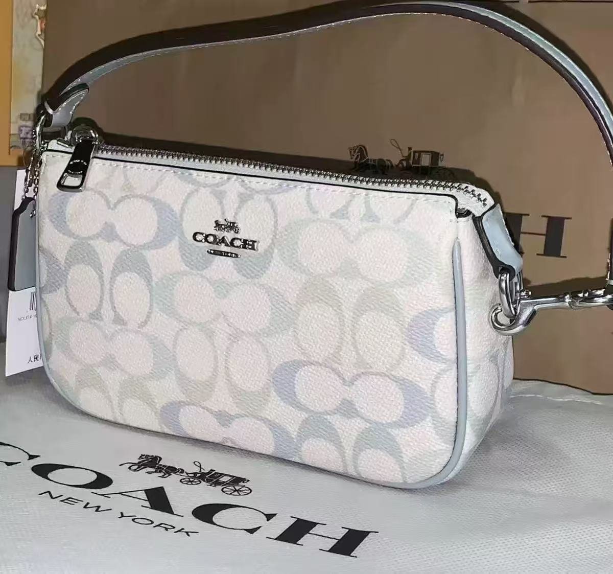 New Nolita 19 genuine leather mahjong bag from C brand, stylish and versatile underarm bag, women's shoulder, hand and crossbody purse - 图片 9