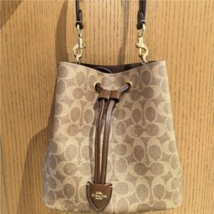 Coco C 25 New ROWAN Fortune Bucket Bag, Vintage Monogram Drawstring Tote Bag, Women's Shoulder, Handheld & Underarm Bag